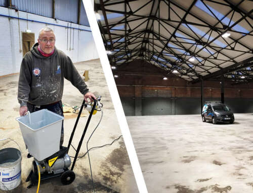 Airless Spray Painting a Warehouse